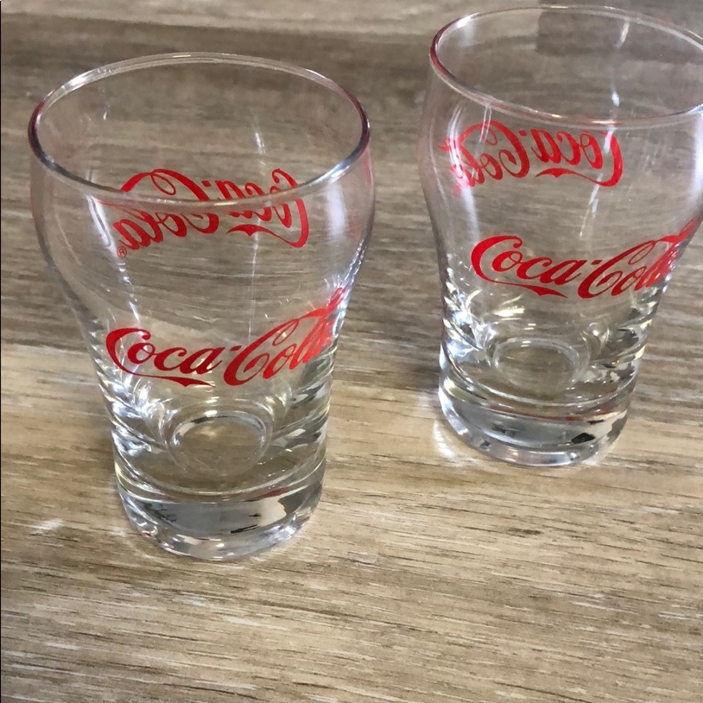 Coca Cola Mini Glass Set of 2 in Excellent cond